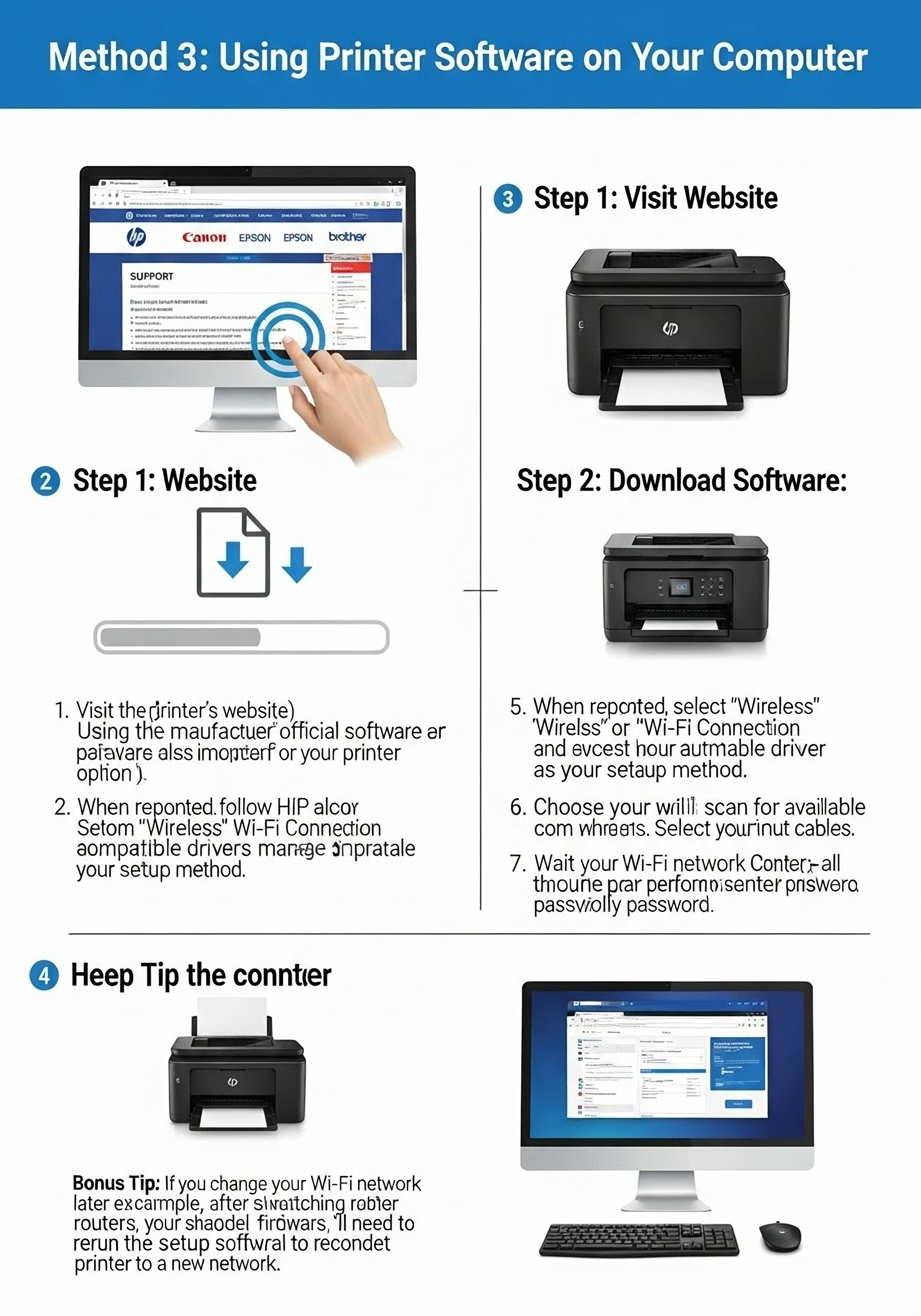 Connect Printer To Computer via USB or Wi-Fi